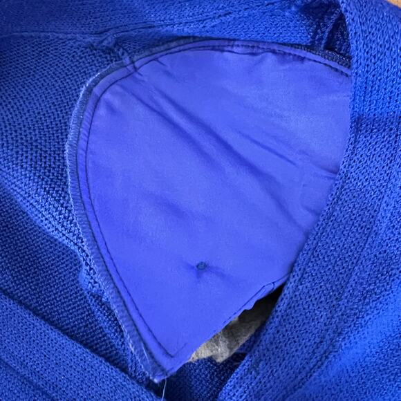 Vintage St. John Marie Gray Santana Knit Midi Dress Blue Belted 8 - Picture 13 of 14